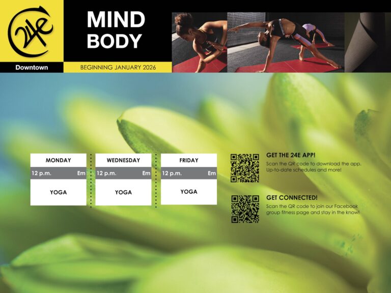 24e Downtown JANUARY 2026 18x24 schedule mindbody